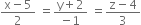 fraction numerator straight x minus 5 over denominator 2 end fraction space equals fraction numerator straight y plus 2 over denominator negative 1 end fraction space equals fraction numerator straight z minus 4 over denominator 3 end fraction