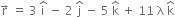 straight r with rightwards arrow on top space equals space 3 space straight i with hat on top space minus space 2 space straight j with hat on top space minus space 5 space straight k with hat on top space plus space 11 space straight lambda space straight k with hat on top