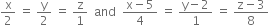 straight x over 2 space equals space straight y over 2 space equals space straight z over 1 space space and space space fraction numerator straight x minus 5 over denominator 4 end fraction space equals space fraction numerator straight y minus 2 over denominator 1 end fraction space equals space fraction numerator straight z minus 3 over denominator 8 end fraction