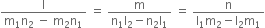 fraction numerator straight l over denominator straight m subscript 1 straight n subscript 2 space minus space straight m subscript 2 straight n subscript 1 end fraction space equals space fraction numerator straight m over denominator straight n subscript 1 straight l subscript 2 minus straight n subscript 2 straight l subscript 1 end fraction space equals space fraction numerator straight n over denominator straight l subscript 1 straight m subscript 2 minus straight l subscript 2 straight m subscript 1 end fraction