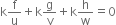 straight k straight f over straight u plus straight k straight g over straight v plus straight k straight h over straight w equals 0