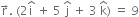 straight r with rightwards arrow on top. space left parenthesis 2 straight i with hat on top space plus space 5 space straight j with hat on top space plus space 3 space straight k with hat on top right parenthesis space equals space 9