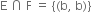 straight E space intersection space straight F space equals space left curly bracket left parenthesis straight b comma space straight b right parenthesis right curly bracket