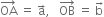 OA with rightwards arrow on top space equals space straight a with rightwards arrow on top comma space space space OB with rightwards arrow on top space equals space straight b with rightwards arrow on top