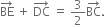 BE with rightwards arrow on top space plus space DC with rightwards arrow on top space equals space 3 over 2 BC with rightwards arrow on top.