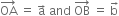 OA with rightwards arrow on top space equals space straight a with rightwards arrow on top space and space OB with rightwards arrow on top space equals space straight b with rightwards arrow on top