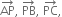 AP with rightwards arrow on top comma space PB with rightwards arrow on top comma space PC with rightwards arrow on top comma