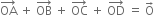 OA with rightwards arrow on top space plus space OB with rightwards arrow on top space plus space OC with rightwards arrow on top space plus space OD with rightwards arrow on top space equals space straight O with rightwards arrow on top