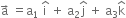 straight a with rightwards arrow on top space equals straight a subscript 1 space straight i with hat on top space plus space straight a subscript 2 straight j with hat on top space plus space straight a subscript 3 straight k with hat on top