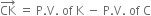 CK with rightwards arrow on top space equals space straight P. straight V. space of space straight K space minus space straight P. straight V. space of space straight C