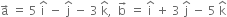 straight a with rightwards arrow on top space equals space 5 space straight i with hat on top space minus space straight j with hat on top space minus space 3 space straight k with hat on top comma space space straight b with rightwards arrow on top space equals space straight i with hat on top space plus space 3 space straight j with hat on top space minus space 5 space straight k with hat on top