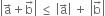 open vertical bar straight a with rightwards arrow on top plus straight b with rightwards arrow on top close vertical bar space less or equal than space open vertical bar straight a with rightwards arrow on top close vertical bar space plus space open vertical bar straight b with rightwards arrow on top close vertical bar