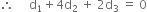 therefore space space space space space straight d subscript 1 plus 4 straight d subscript 2 space plus space 2 straight d subscript 3 space equals space 0