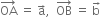 OA with rightwards arrow on top space equals space straight a with rightwards arrow on top comma space space OB with rightwards arrow on top space equals space straight b with rightwards arrow on top