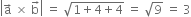 open vertical bar straight a with rightwards arrow on top space cross times space straight b with rightwards arrow on top close vertical bar space equals space square root of 1 plus 4 plus 4 end root space equals space square root of 9 space equals space 3