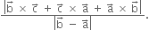 fraction numerator open vertical bar straight b with rightwards arrow on top space cross times space straight c with rightwards arrow on top space plus space straight c with rightwards arrow on top space cross times space straight a with rightwards arrow on top space plus space straight a with rightwards arrow on top space cross times space straight b with rightwards arrow on top close vertical bar over denominator open vertical bar straight b with rightwards arrow on top space minus space straight a with rightwards arrow on top close vertical bar end fraction.