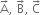 straight A with rightwards arrow on top comma space straight B with rightwards arrow on top comma space straight C with rightwards arrow on top