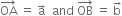 OA with rightwards arrow on top space equals space straight a with rightwards arrow on top space space and space OB with rightwards arrow on top space equals space straight b with rightwards arrow on top