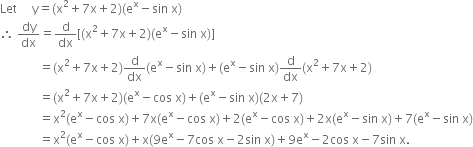 Differentiate X2 7 X 2 Ex Sin X W R T X Zigya