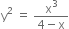 straight y squared space equals space fraction numerator straight x cubed over denominator 4 minus straight x end fraction