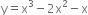 straight y equals straight x cubed minus 2 straight x squared minus straight x