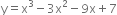 straight y equals straight x cubed minus 3 straight x squared minus 9 straight x plus 7