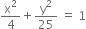 straight x squared over 4 plus straight y squared over 25 space equals space 1