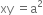 xy space equals straight a squared