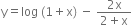 straight y equals log space left parenthesis 1 plus straight x right parenthesis space minus space fraction numerator 2 straight x over denominator 2 plus straight x end fraction