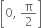 open square brackets 0 comma space straight pi over 2 close square brackets