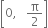 open square brackets 0 comma space space space straight pi over 2 close square brackets