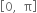 open square brackets 0 comma space space straight pi close square brackets