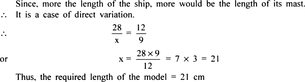 
Solution: Let the required length of the model of the ship = x cm We 