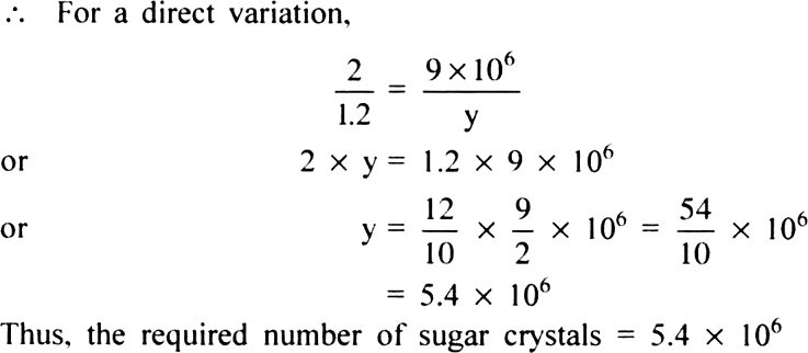 
Solution: Let the required number of sugar crystals be x in 5 kg of s