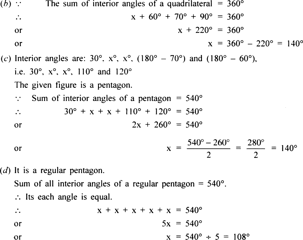 
(a)     ∵    The sum of interior angles of a quadrilateral =