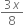 fraction numerator 3 x over denominator 8 end fraction