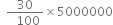 space space fraction numerator 30 over denominator space space 100 end fraction cross times 5000000