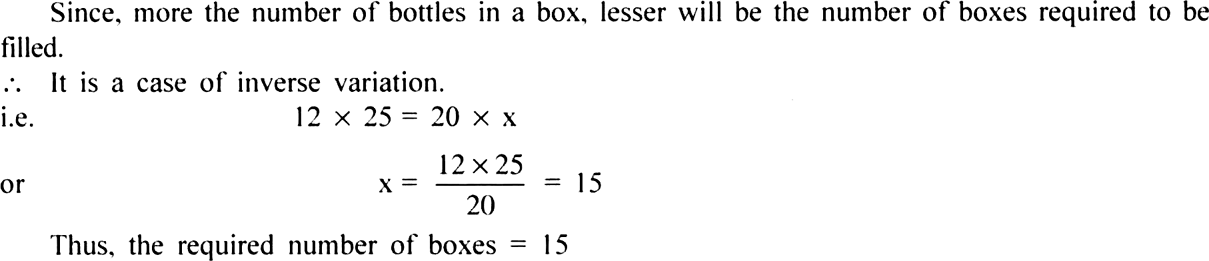 
Let the number of boxes required = x We have:
Number of bottles in a 