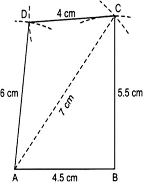 Note: Before making a fair construction for the above quadrilateral, a