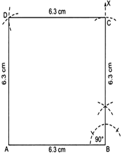 
Steps of construction:I.          Draw II.         At B, dr