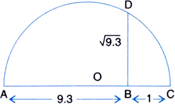 
Mark the distance 9.3 from a fixed point A on a given line to obtain 