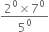 fraction numerator 2 to the power of 0 cross times 7 to the power of 0 over denominator 5 to the power of 0 end fraction