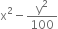 straight x squared minus straight y squared over 100