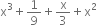 straight x cubed plus 1 over 9 plus straight x over 3 plus straight x squared