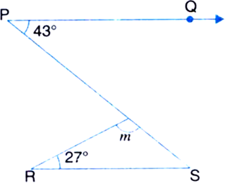 In Figure If Pq Rs Then The Measure Of M Is From Mathematics Lines And Angles Class 9 Up Board