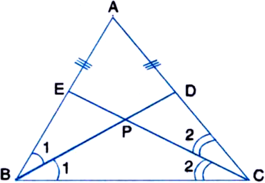 
∵ AB = AC∴ ∠ACB = ∠ABC| Angles opposite to equal sides of ∆