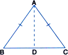 
Given: A triangle ABC in which AB = ACTo Prove: ∠ABC = ∠ACBConstr