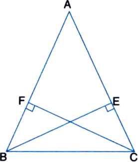 
Given: BE and CF are two equal altitudes of a triangle ABC.To Prove: 