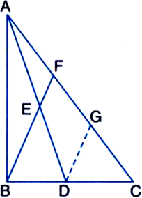 
Given: In ∆ABC, AD is the median through A and E is the mid-point o