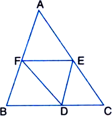 
Given: D, E, F are respectively the midpoints of the sides BC. CA and